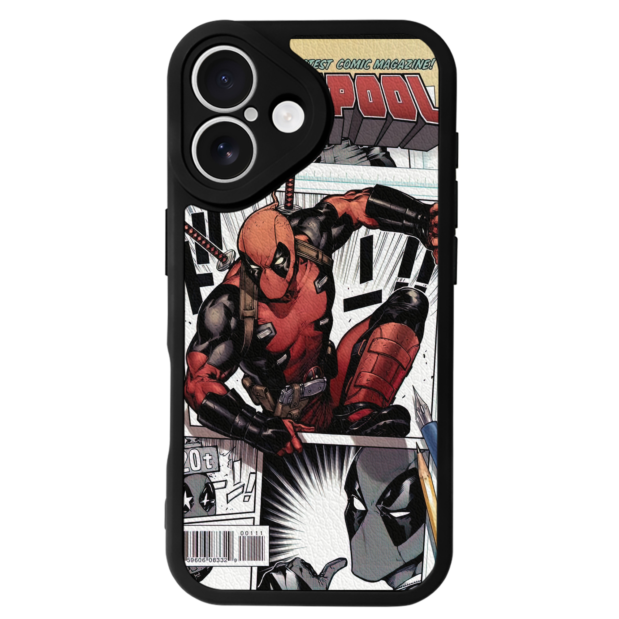 （画像用） Deadpool デッドプール 【iPhone 16シリーズ対応】シリコンスマホケース（レザー調） 材質：シリコン